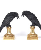 Pair of Black Crow Candle Holders