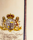Coat of arms with lions and a crown on a beige background