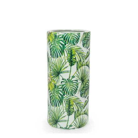 Palm Leaves Ceramic Umbrella Stand