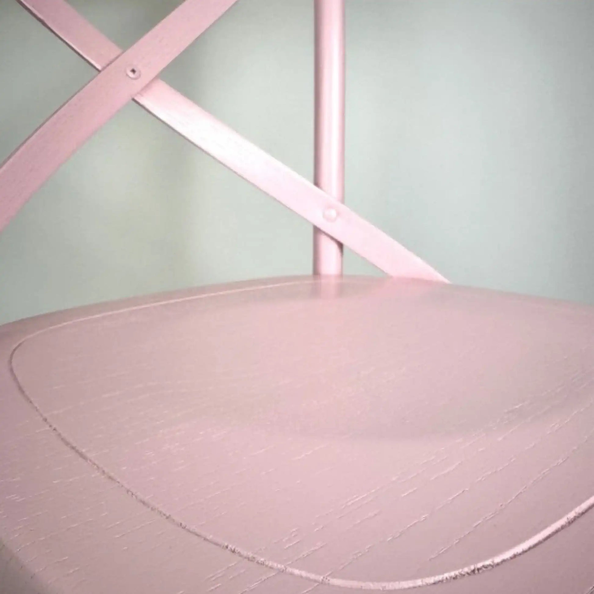 Pink Wood Cross Back Dining Chair