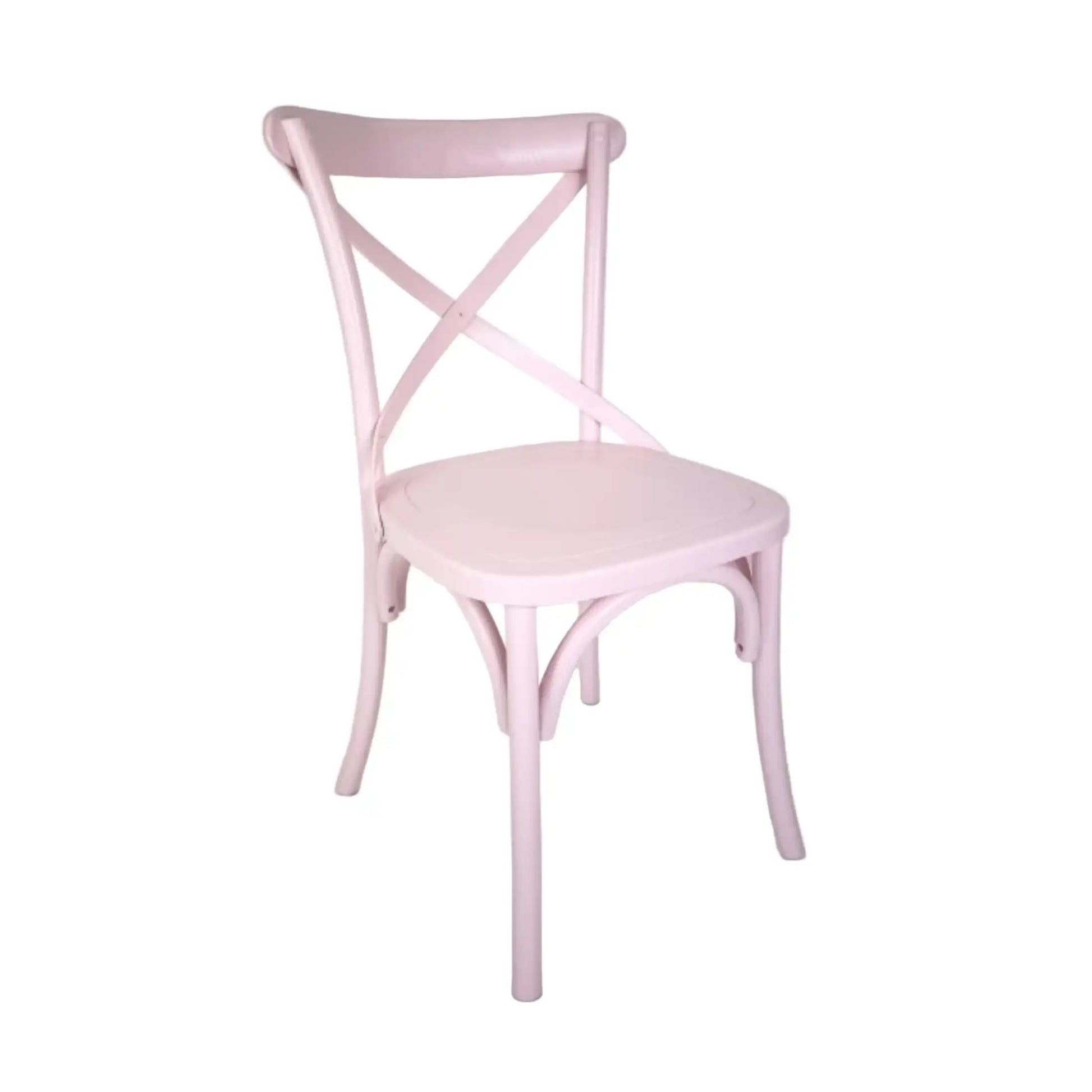 Pink Wood Cross Back Dining Chair