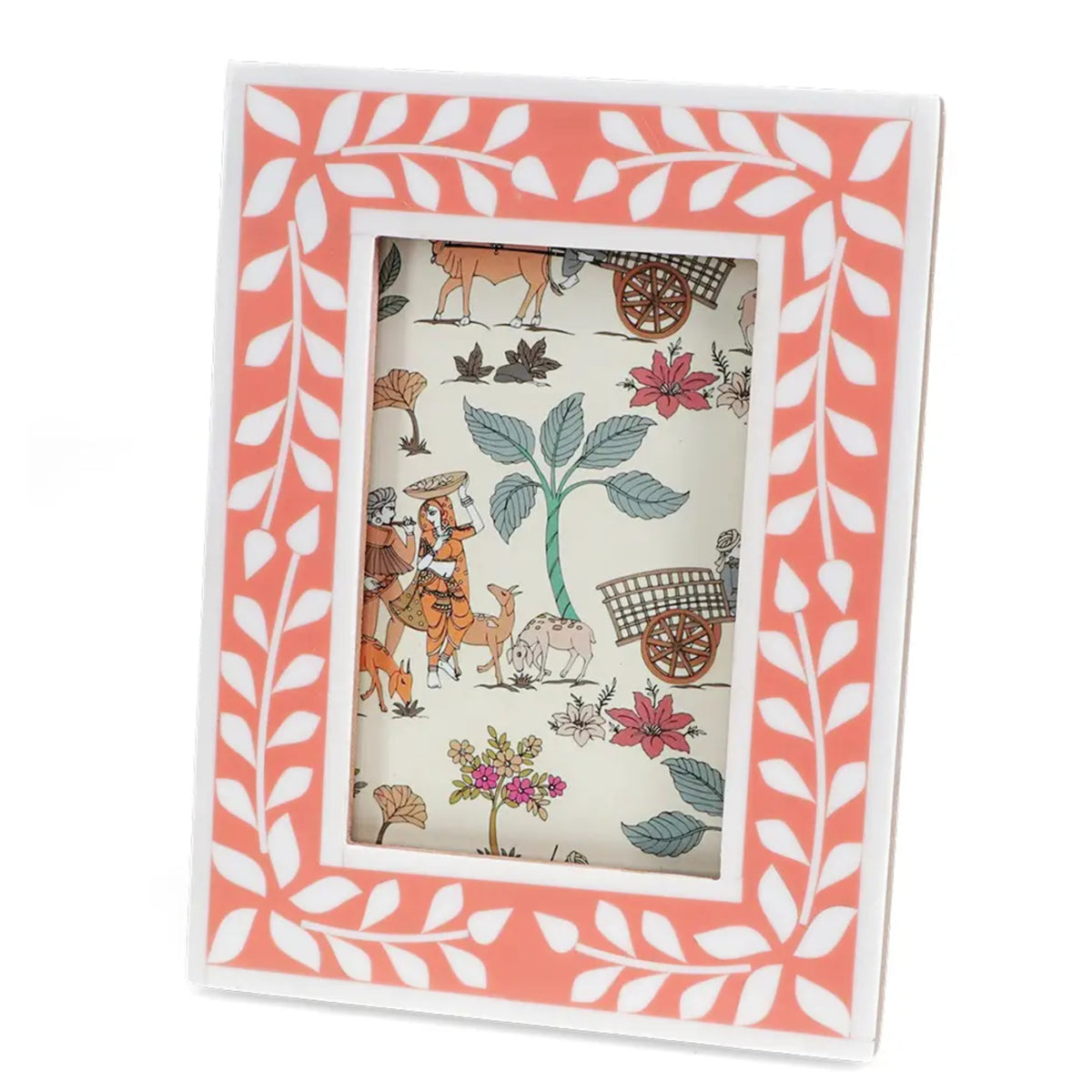 PinkandWhiteLeafPhotoFrame 4