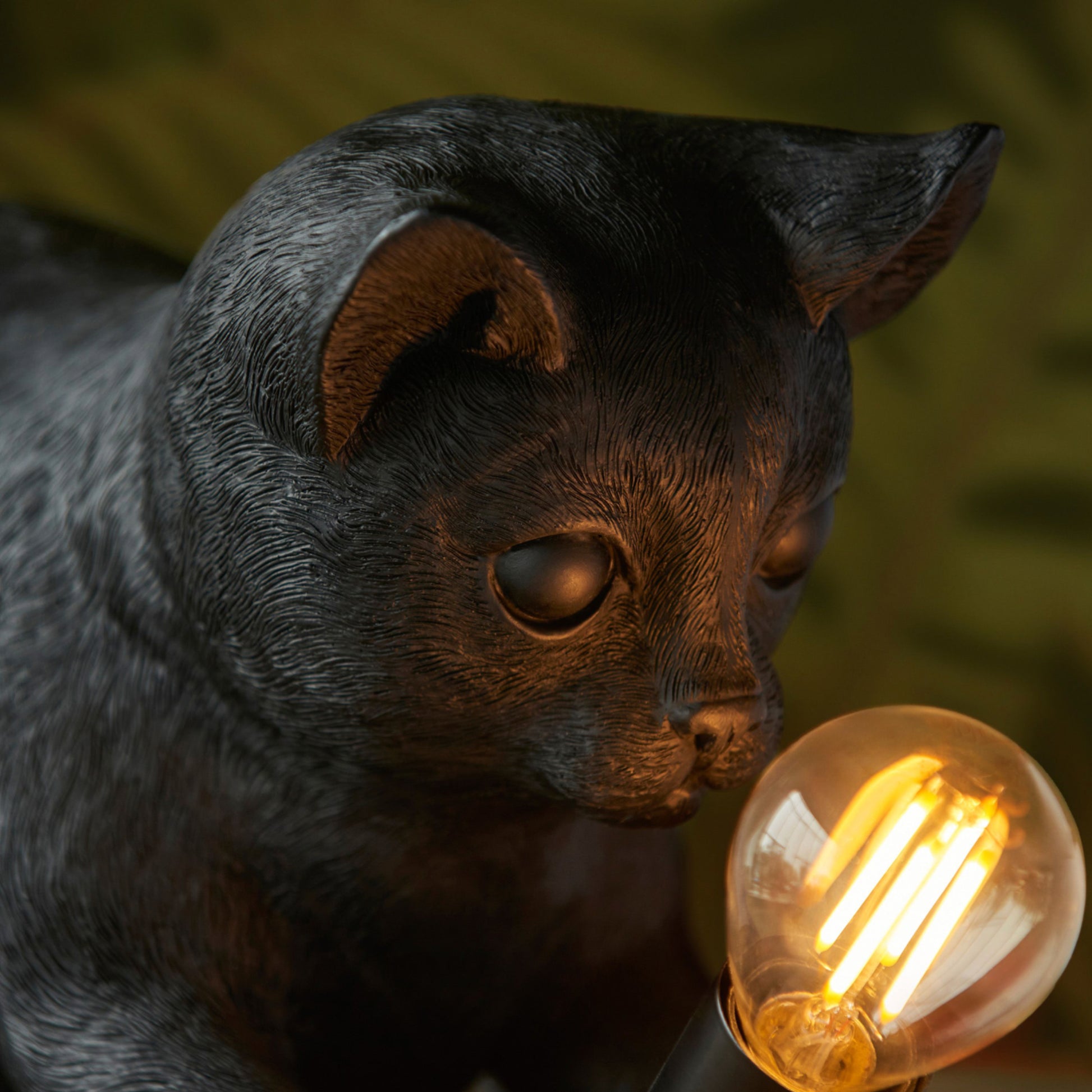 Playful Black Kitten Table Lamp 3