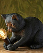 Playful Black Kitten Table Lamp 1