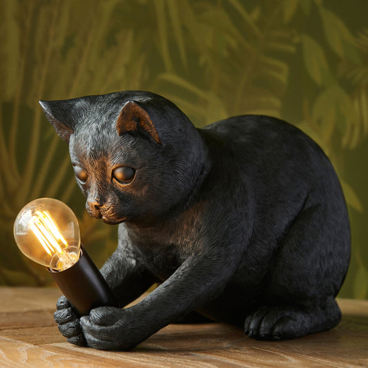 Playful Black Kitten Table Lamp 1