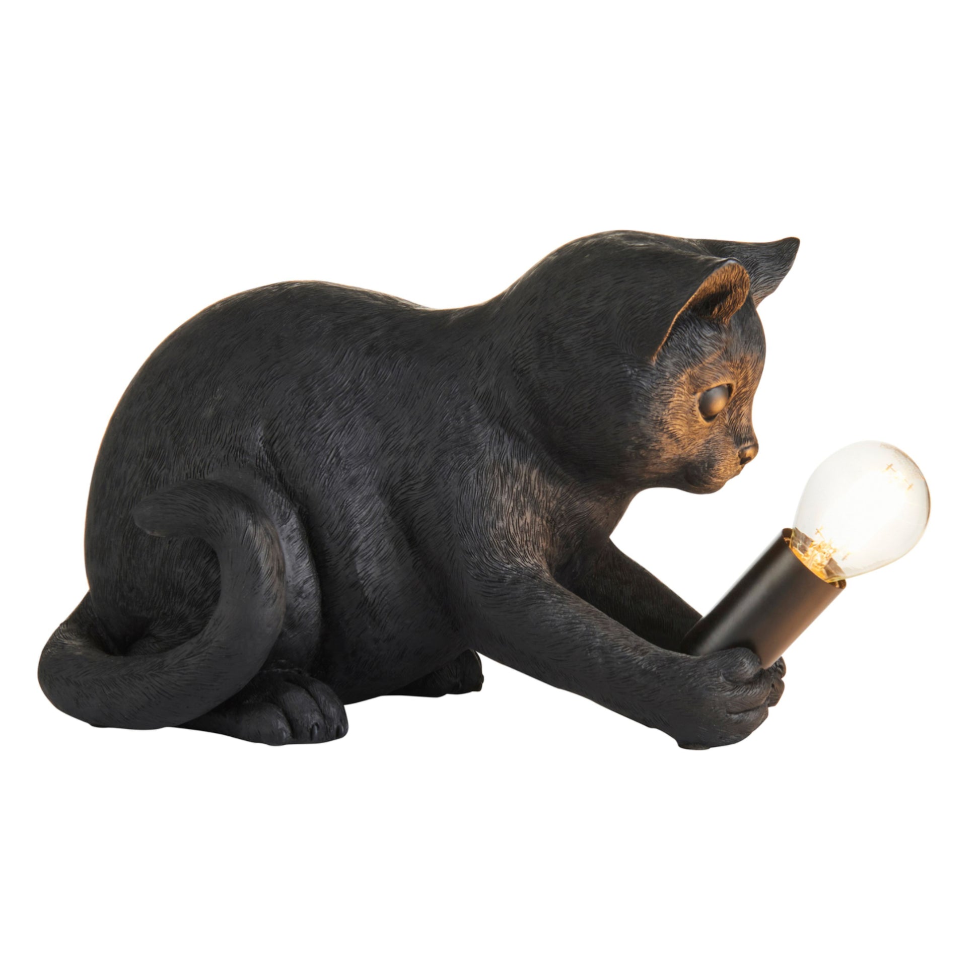 Playful Black Kitten Table Lamp 2