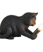 Playful Black Kitten Table Lamp 2