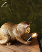 Playful Gold Kitten Table Lamp 1