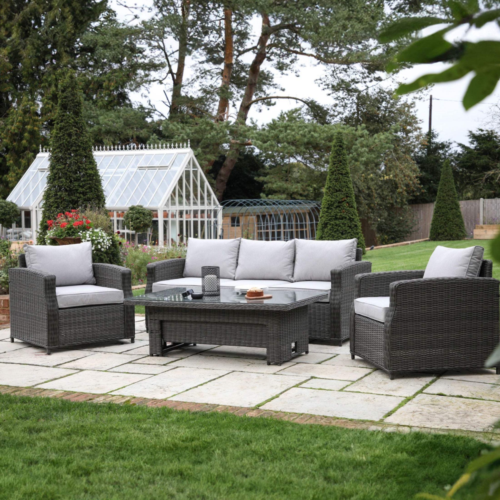 Poly Rattan 5 Seater Outdoor Sofa Dining Set - The Farthing