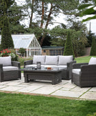 Poly Rattan 5 Seater Outdoor Sofa Dining Set - The Farthing