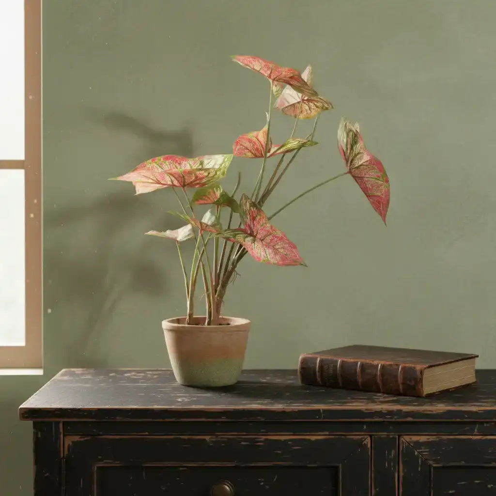 Potted Faux Angle Wings Plant