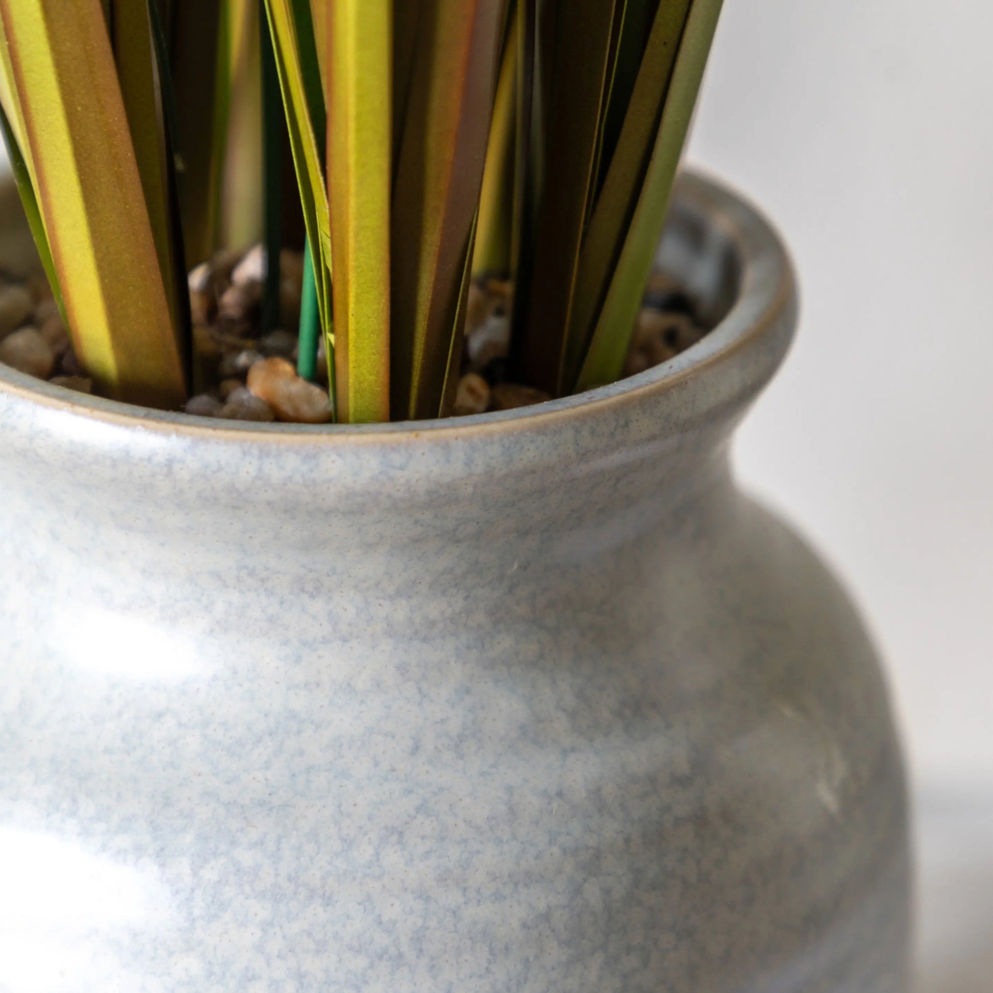 Potted Faux Wild Grass with Yellow Flower 6