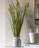 Potted Faux Wild Grass with Yellow Flower 77