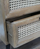 Rattan 2 Drawer Bedside Table