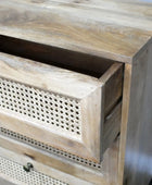 Rattan 3 Drawer Bedside Table