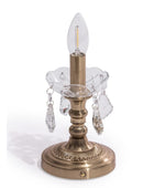 Decorative candlestick with crystal accents on a white background