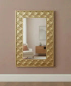 RectangularAntiqueGoldScallopWallMirror