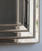 Rectangular Beaded Bevelled Edge Stepped Frame Wall Mirror 1