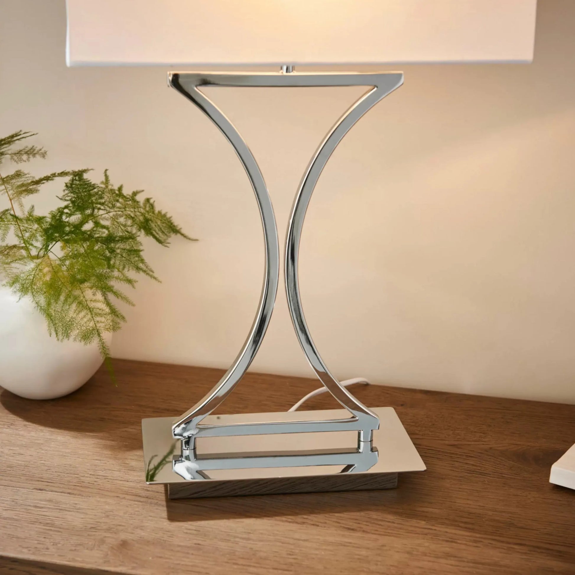 Rectangular Chrome Table Lamp 4