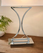 Rectangular Chrome Table Lamp 4