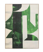 Rectangular Green Palette Abstract Framed Canvas 1