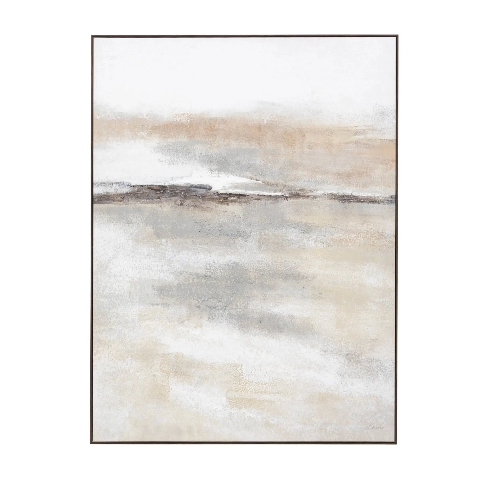 Rectangular Peaceful Landscape Abstract Framed Canvas 3