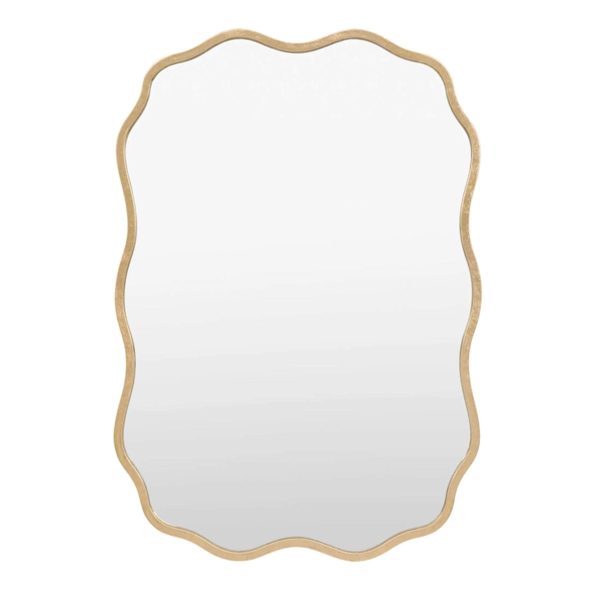 Rectangular Rustic Gold Wavy Edge Wall Mirror 4