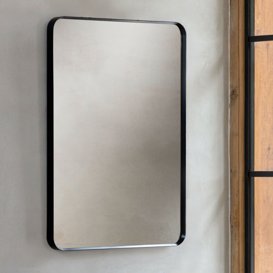 Rectangular Slim Black Frame Wall Mirror