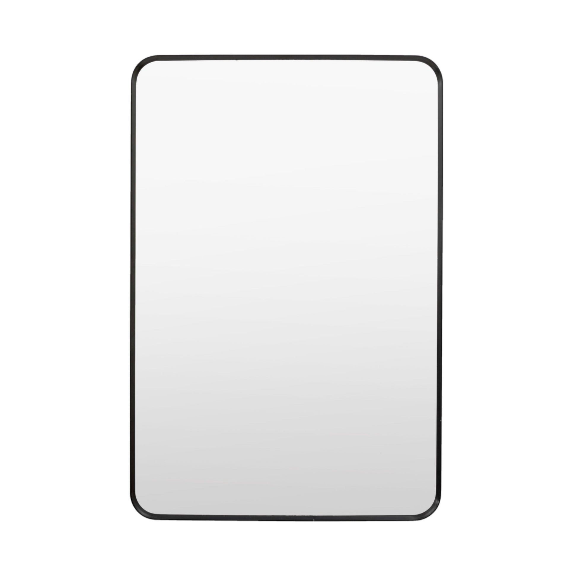 Rectangular Slim Black Frame Wall Mirror 1