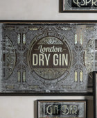 Rectangular Antique Glass London Dry Gin Wall Mirror 33