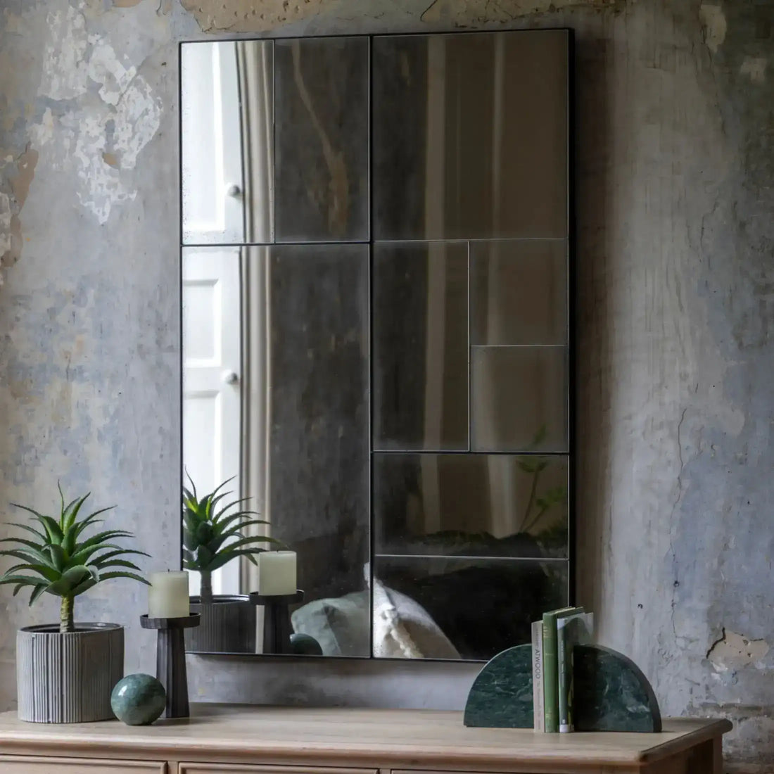 Antique Glass Panel Mirror | shabby chic mirrors