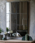 Rectangular Antique Glass Panel Wall Mirror