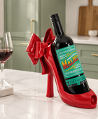 Red Bow Stiletto Wine Bottle Holder