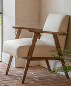 Relaxed Natural Linen and Wood Chair FARTHING 2