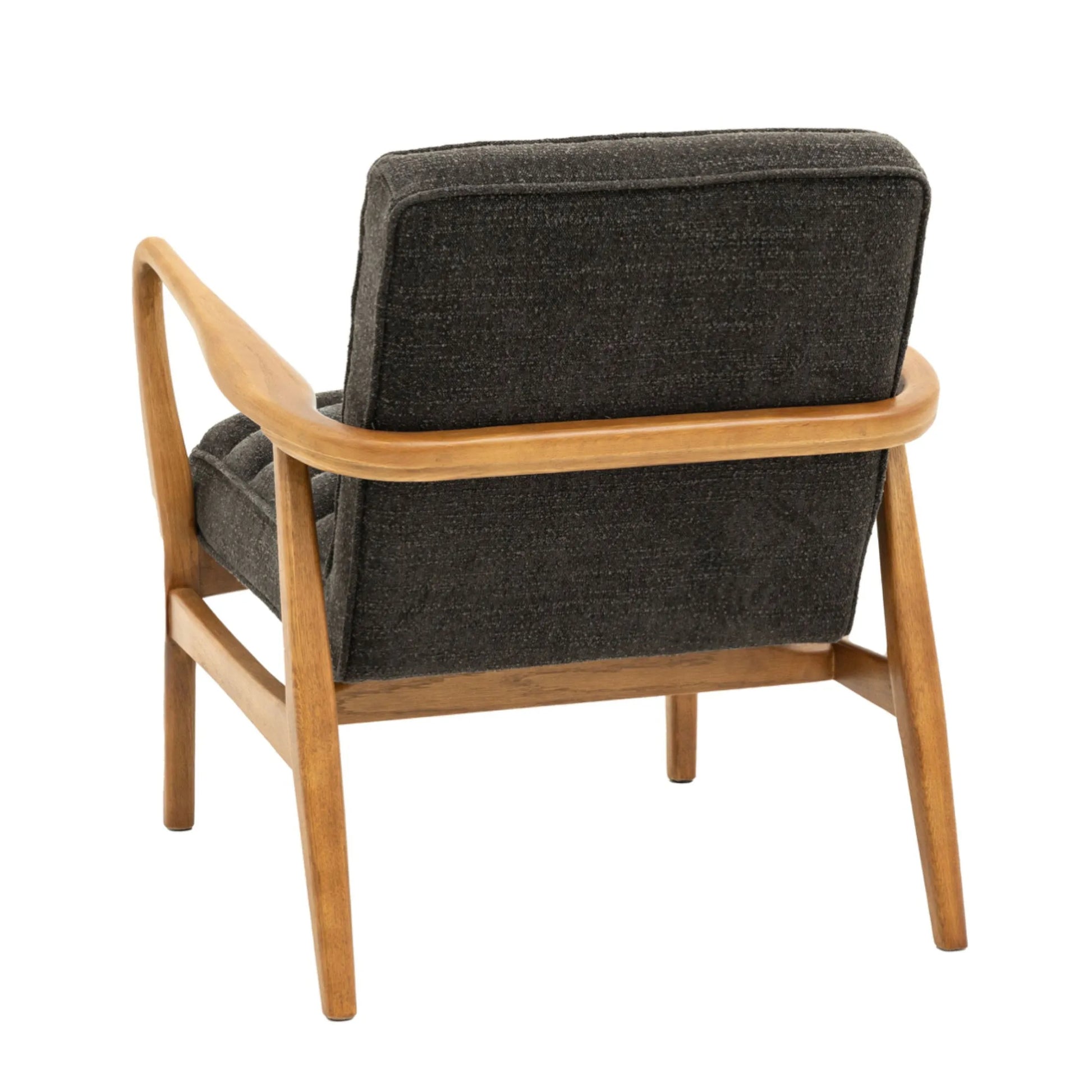 Ribbed Charcoal Boucle Fabric Armchair 5