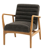 Ribbed Charcoal Boucle Fabric Armchair