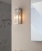 Ridged Glass Chrome Bathroom Wall Light - The Farthing