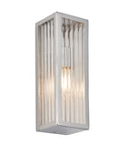 Ridged Glass Chrome Bathroom Wall Light - The Farthing