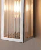 Ridged Glass Chrome Bathroom Wall Light - The Farthing