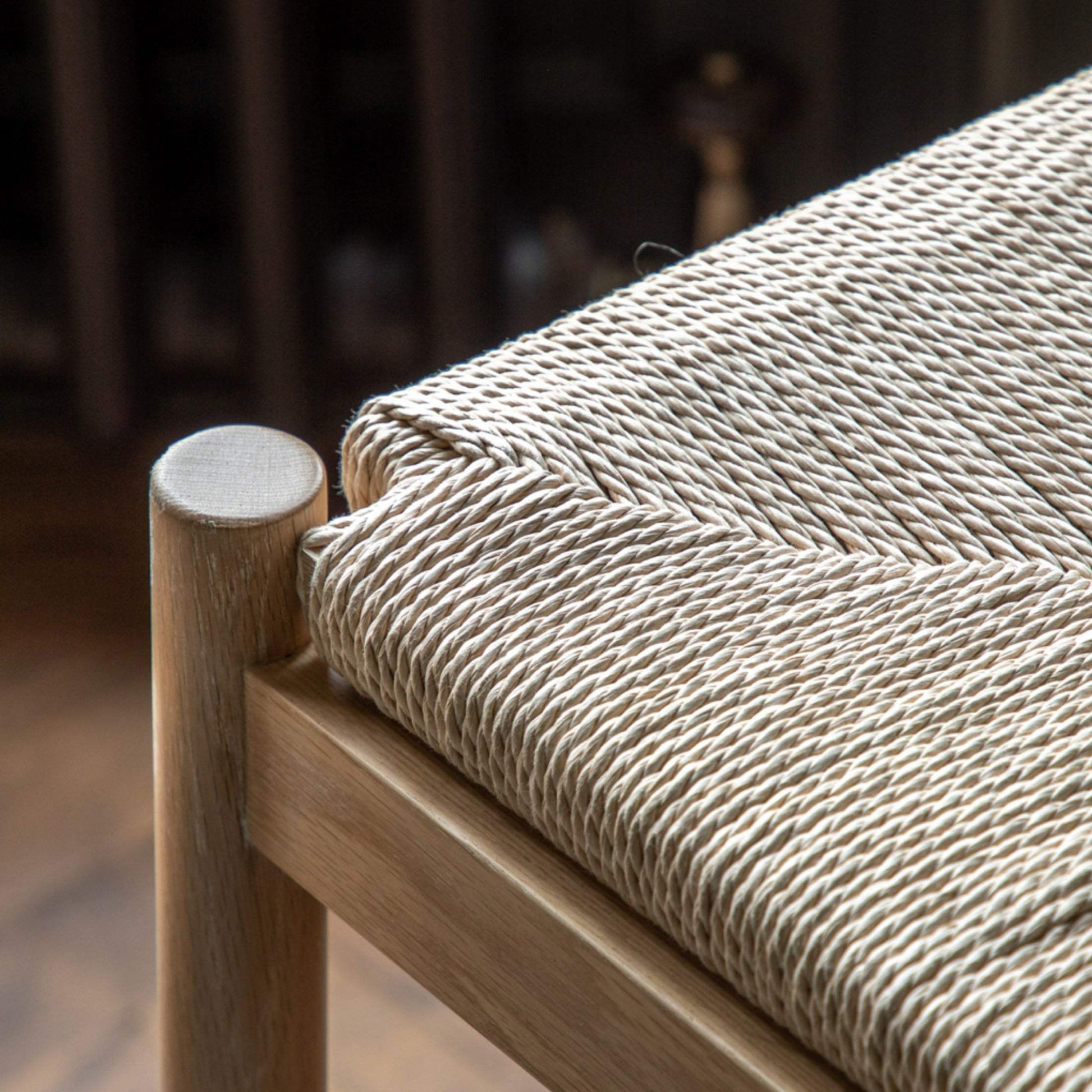 Rope Topped Wooden Stool - The Farthing