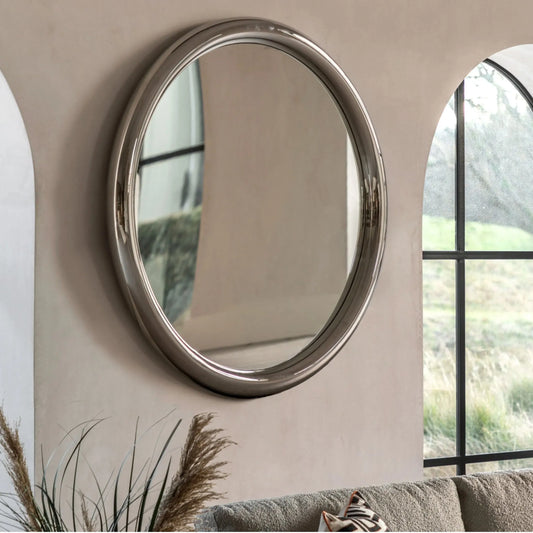 Round Art Deco Chrome Wall Mirror | FARTHING  5