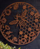 Round Bee Metal Garden Wall Art - The Farthing