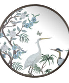 Round Decorative Bird & Floral Wall Mirror