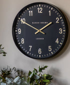 Round Frame Black & Gold Wall Clock 2