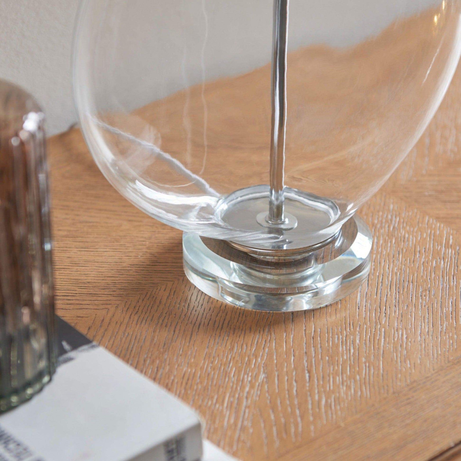 Round Glass Table Lamp & Shade - The Farthing