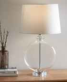 Round Glass Table Lamp & Shade - The Farthing