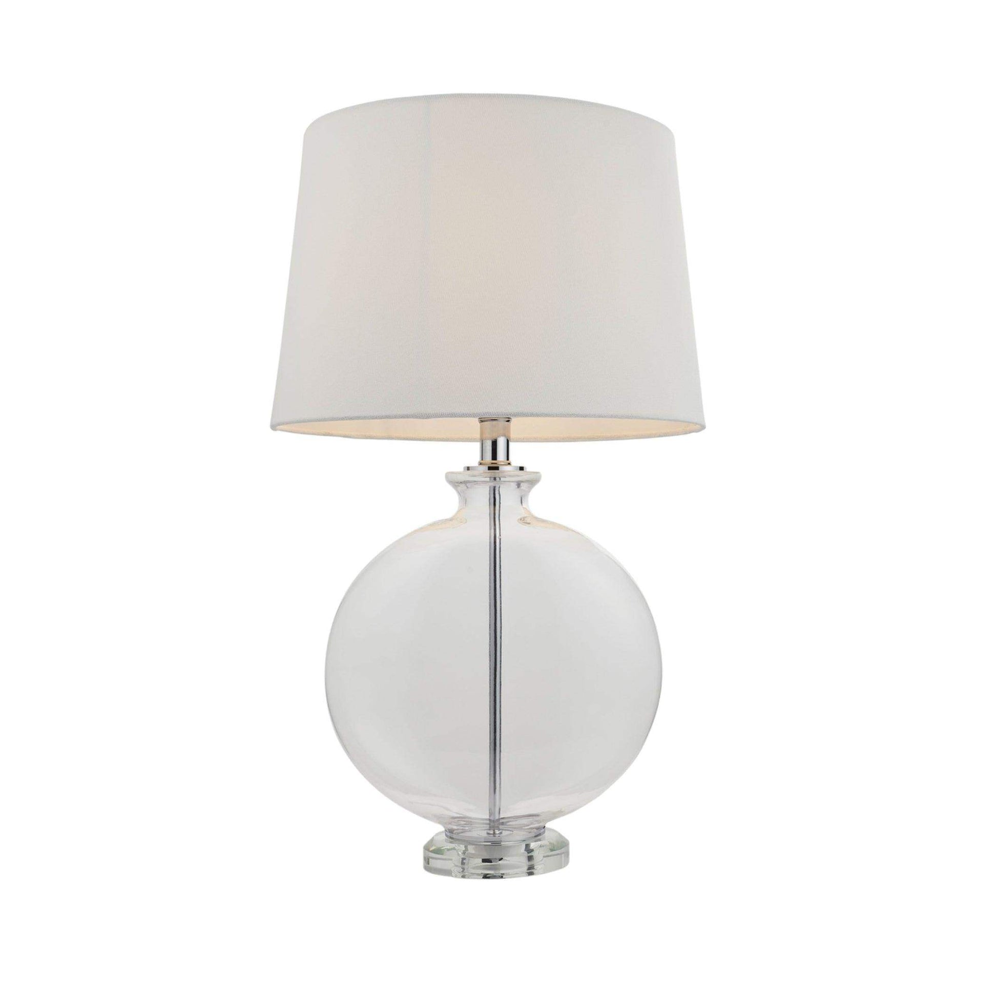 Round Glass Table Lamp & Shade - The Farthing