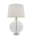 Round Glass Table Lamp & Shade - The Farthing