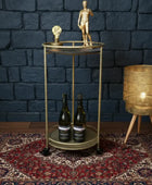 RoundGoldDrinksTrolleyonWheels