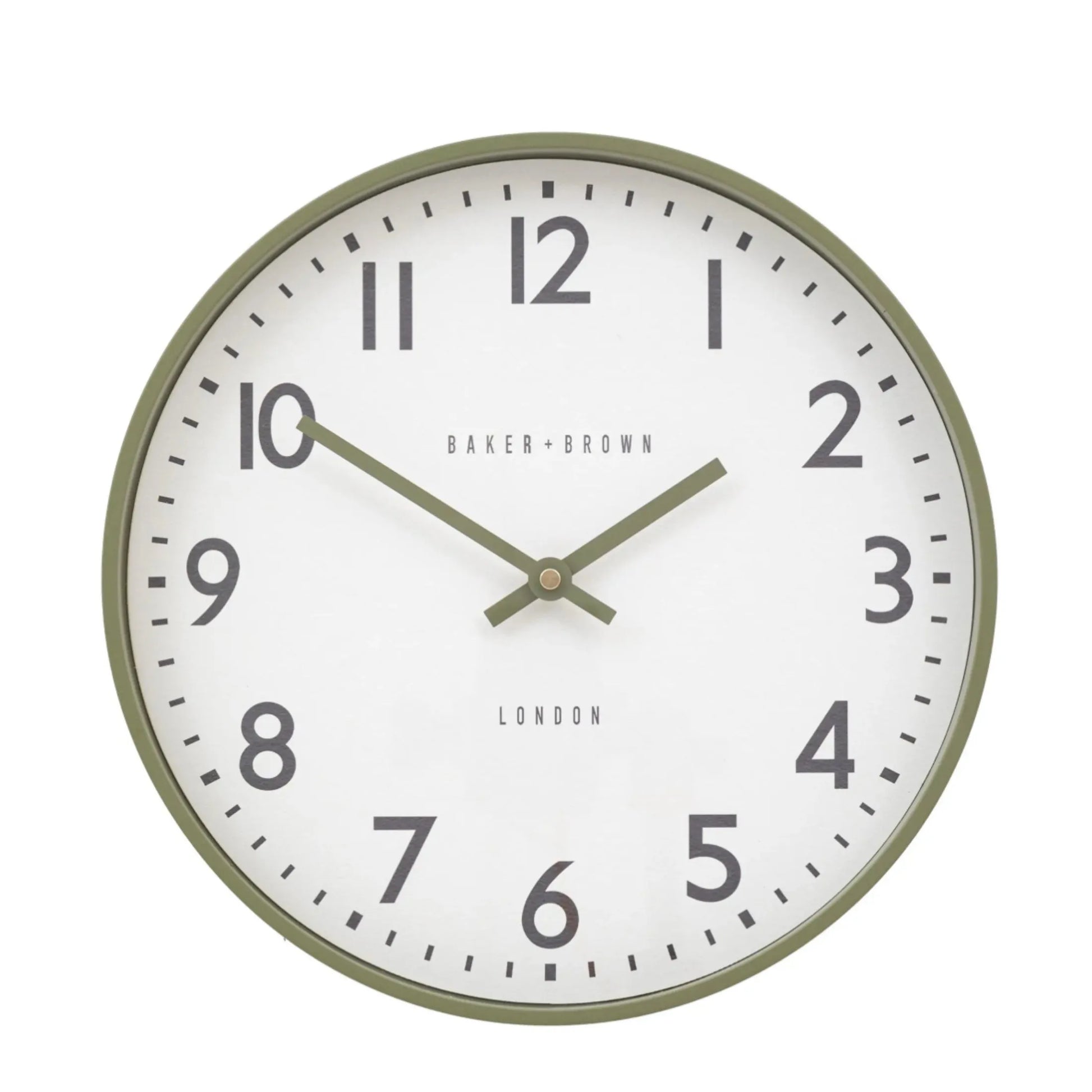 Round Green Frame Wall Clock 30cm 3